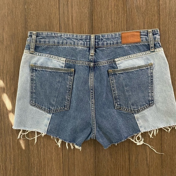 BDG Urban Outfitters Button Fly Denim Shorts. Distressed raw edge. Loose fit. - Picture 2 of 6